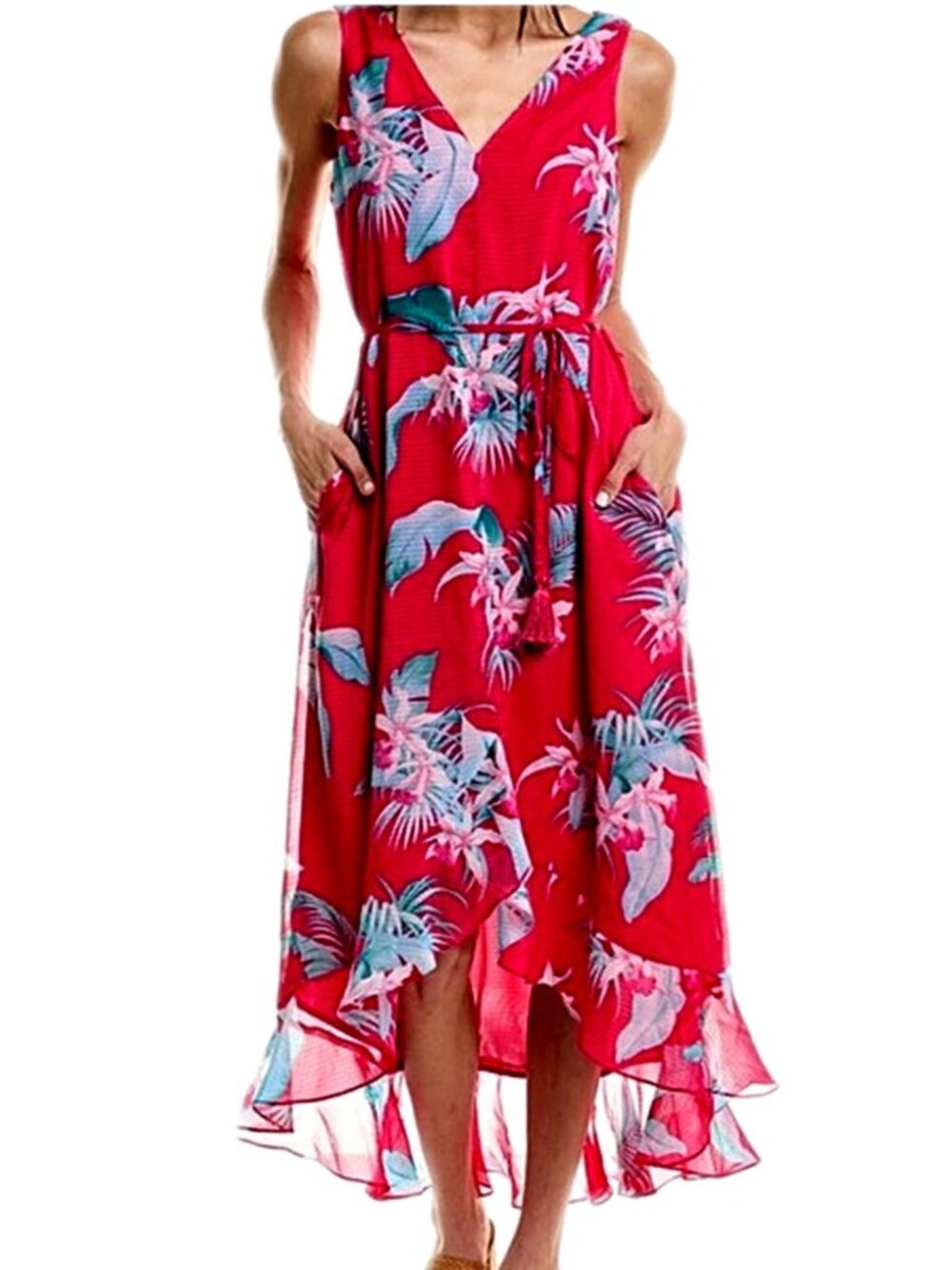 Tommy Bahama Maxi Dress La Brisa Blooms Sleeveless Maxi Dress Pink Floral New XL